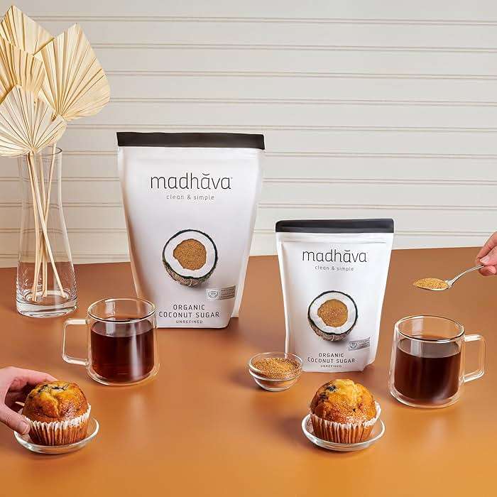 MADHAVA Organic Coconut Sugar 3 Lb. Bag (Pack of 1), Natural Sweetener, Sugar Alternative, Unrefined, Sugar for Coffee, Tea & Recipes, Vegan, Organic, Non GMO - Image 3