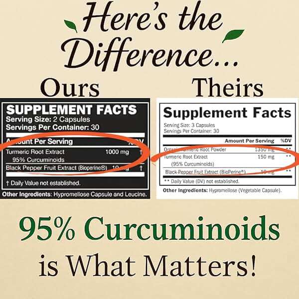 Me First Living Turmeric Curcumin 1000 mg 95% Curcuminoids, Bioperine 10 mg, 19x More Potent Than Others, Increased Absorption, Non-GMO, Organic Turmeric, Vegan, Gluten Free, 60 Capsules - Image 5