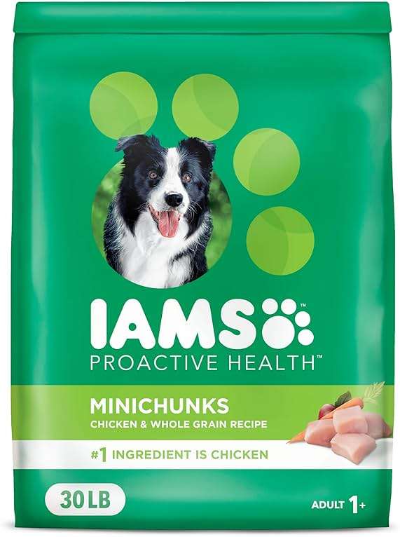 IAMS Proactive Health Adult Minichunks Premium Dry Dog Food, Adult Dog Food Dry Recipe, 30 lb. Bag - Image 1