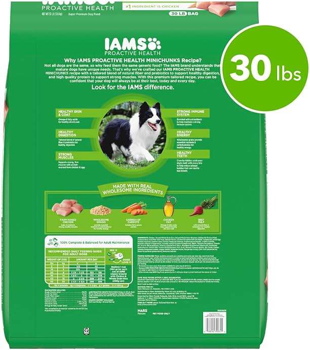 IAMS Proactive Health Adult Minichunks Premium Dry Dog Food, Adult Dog Food Dry Recipe, 30 lb. Bag - Image 2