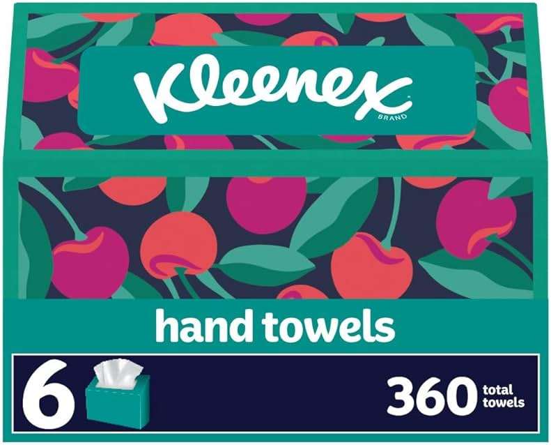 Kleenex Disposable Paper Hand Towels, 6 Boxes, 60 Tissues per Box (360 Total Tissues), Packaging May Vary - Image 1
