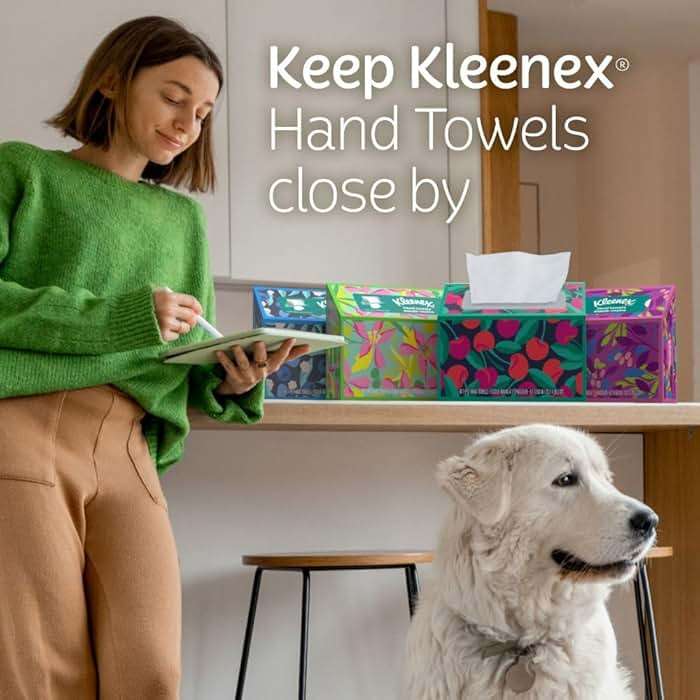 Kleenex Disposable Paper Hand Towels, 6 Boxes, 60 Tissues per Box (360 Total Tissues), Packaging May Vary - Image 6