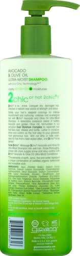 GIOVANNI 2chic Ultra-Moist Shampoo - Avocado & Olive Oil, Creamy Hydration Formula, Enriched with Aloe Vera, Shea Butter, Botanical Extracts, No Parabens, Color Safe - 24 oz - Image 3