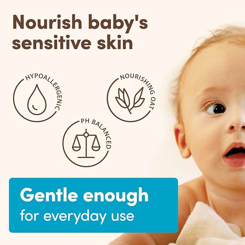 Aveeno Baby Daily Care Gift Set with Oat Extract & Prebiotic Oat, Contains Daily Moisturizing Body Lotion & Gentle 2-in-1 Baby Bath Wash & Shampoo, Hypoallergenic & Paraben-Free, Two Pack - Image 8