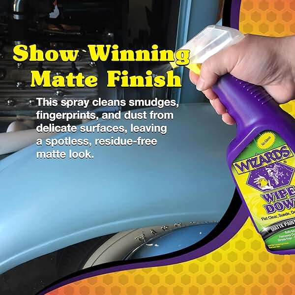 Wizards - Wipe Down Quick Detailer Spray - Matte Finish Cleaning Solution - Effortless On-The-Go Detailing for Flat, Suede, and Denim Surfaces - Professional Auto and Motorcycle Care Essential - 22 Oz - Image 3