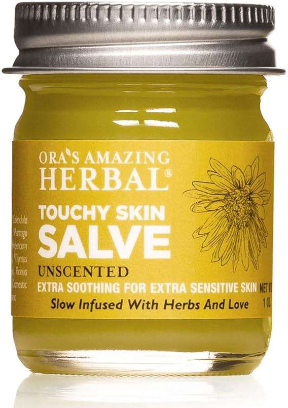 Ora's Amazing Herbal Touchy Skin Salve, Eczema Cream for Kids and Adults, Natural Sensitive Skin Treatment, Itch Cream, Calendula Ointment, Dry Skin Balm, Fragrance Free, 1 oz Travel Size - Image 1