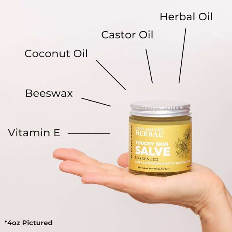 Ora's Amazing Herbal Touchy Skin Salve, Eczema Cream for Kids and Adults, Natural Sensitive Skin Treatment, Itch Cream, Calendula Ointment, Dry Skin Balm, Fragrance Free, 1 oz Travel Size - Image 3