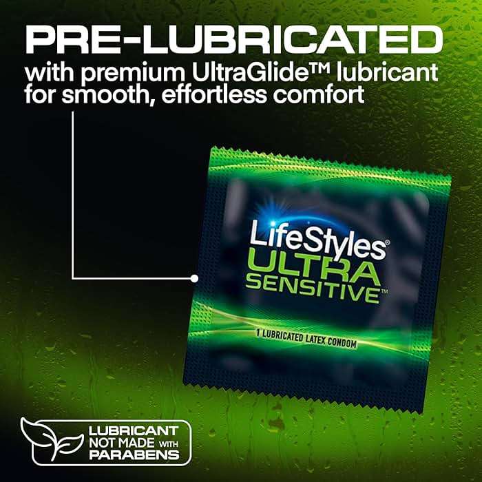 LifeStyles Ultra Sensitive Premium Lubricated Natural Latex Condoms Value Pack - 100 Count, 1 Pack - Triple Tested for Best Protection, Made with UltraGlide Silicone Lube - Image 3