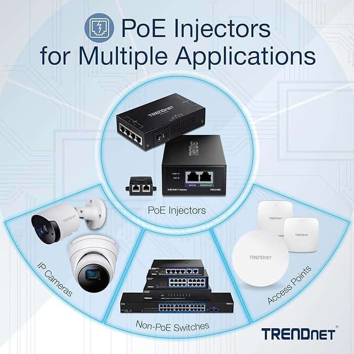TRENDnet Gigabit Power Over Ethernet Plus Injector, PoE+ (30W) Power Network Distances Up to 100M (328 ft.), Metal Housing, Black, TPE-115GI (Pack of 1) - Image 8