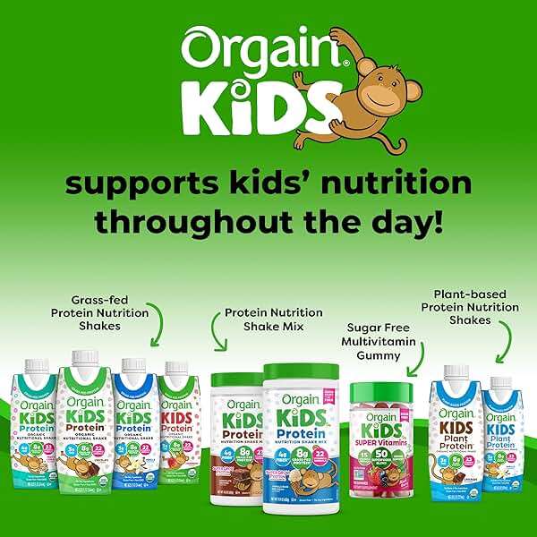 Orgain Organic Kids Nutritional Dairy Protein Shakes, Chocolate, Healthy Kids Snacks, 8g Grass-Fed Protein, 3g Fiber, 22 Vitamins & Minerals, No Soy Ingredients, Non-GMO, 8.25 Fl Oz, Pack of 12 - Image 6