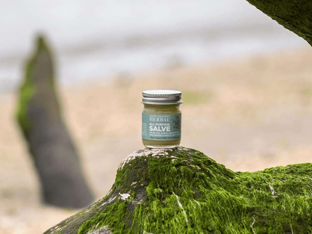 Ora's Amazing Herbal All Purpose Salve, Natural Healing Ointment, Tea Tree Oil Skin Balm, Comfrey Calendula Thyme Plantain, Hand Salve, Rash Cream, Dry Skin Repair, Itch Relief, 1 oz Glass Jar - Image 7
