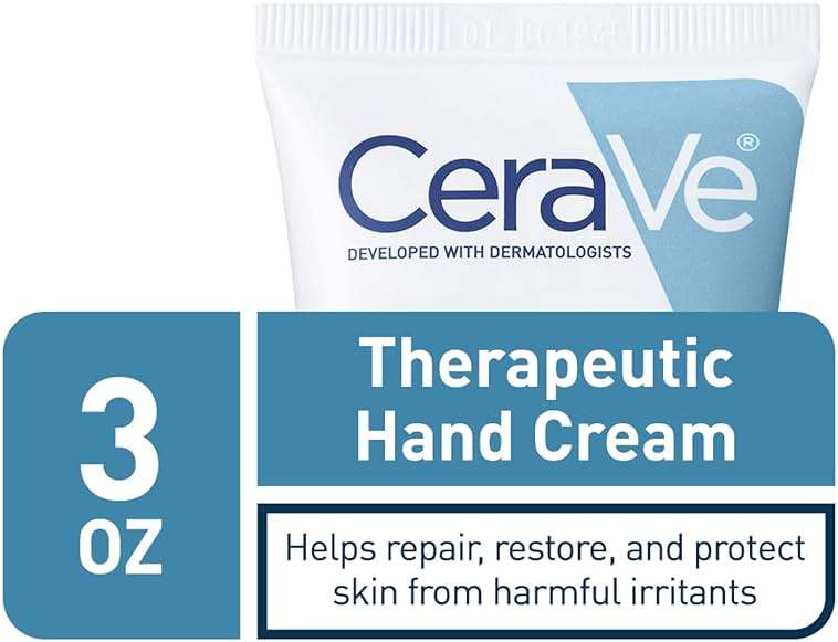 CeraVe Therapeutic Hand Cream for Dry Cracked Hands With Hyaluronic Acid and Niacinamide, Fragrance Free 3 Ounce - Image 2