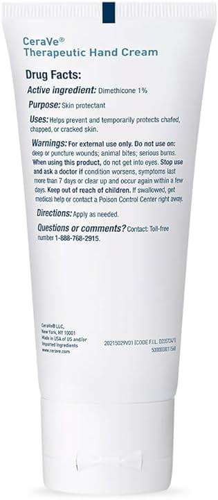 CeraVe Therapeutic Hand Cream for Dry Cracked Hands With Hyaluronic Acid and Niacinamide, Fragrance Free 3 Ounce - Image 7