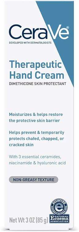 CeraVe Therapeutic Hand Cream for Dry Cracked Hands With Hyaluronic Acid and Niacinamide, Fragrance Free 3 Ounce - Image 8