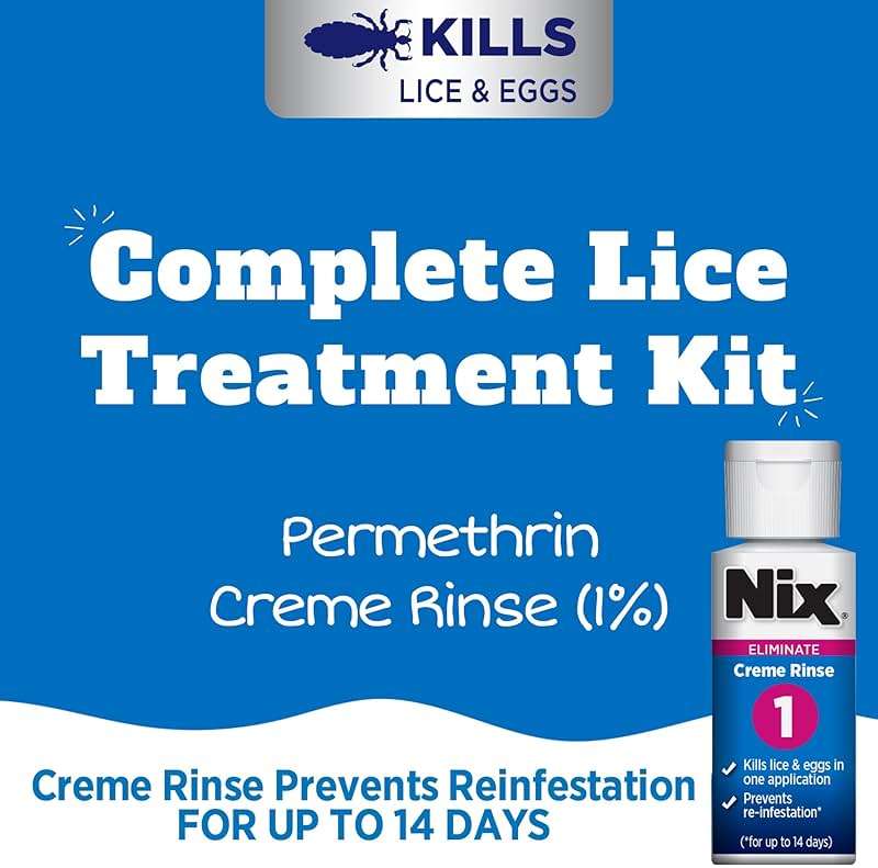 Nix Complete Lice Treatment Kit for Home and Hair, with Permethrin Crème Rinse, Combing Gel, Lice Comb, and Home Spray for Bedding and Furniture - Image 4