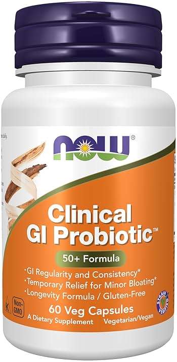 NOW Foods Supplements, Clinical GI Probiotic™, 50+ Formula, Strain Verified, 60 Veg Capsules - Image 1