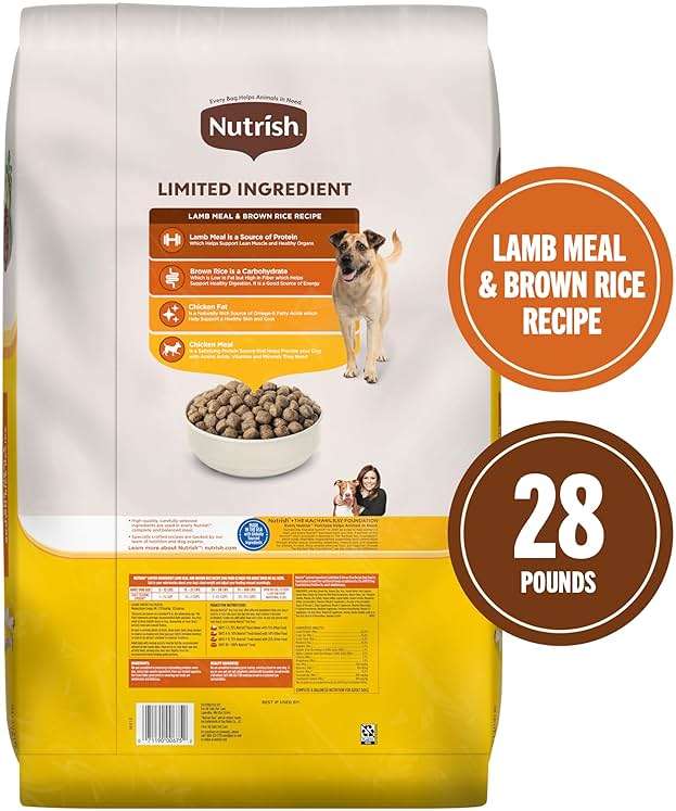 Nutrish Limited Ingredient Diet Lamb Meal & Brown Rice Recipe, 28 Pound Bag - Image 3