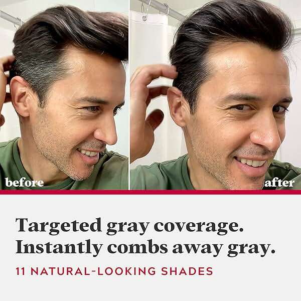 Just For Men Easy Comb-In Color (Formerly Autostop), Gray Hair Coloring for Men with Comb Applicator Included, Easy No Mix Application - Darkest Brown, A-50 (Packaging May Vary) - Image 2