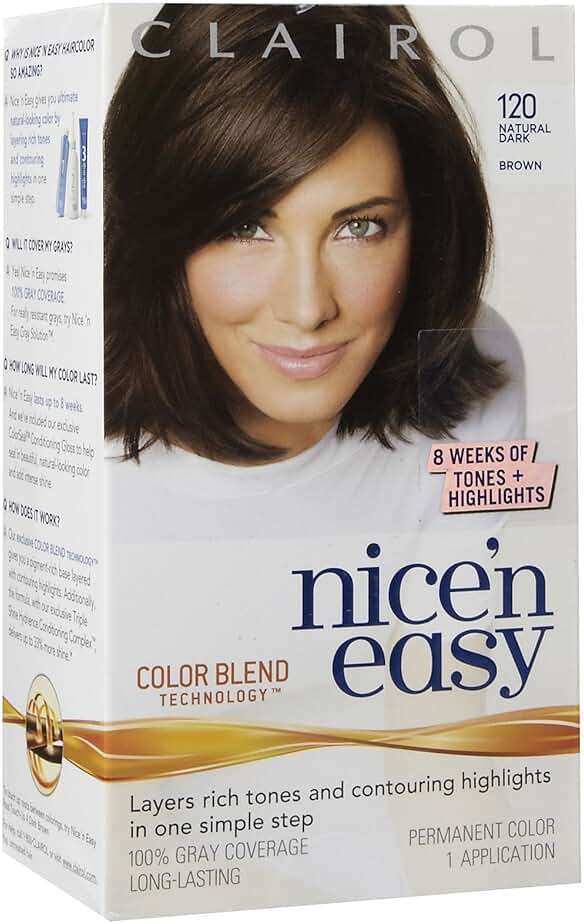 Clairol Nice 'n Easy Hair Color, Natural Dark Brown (120) - Image 1