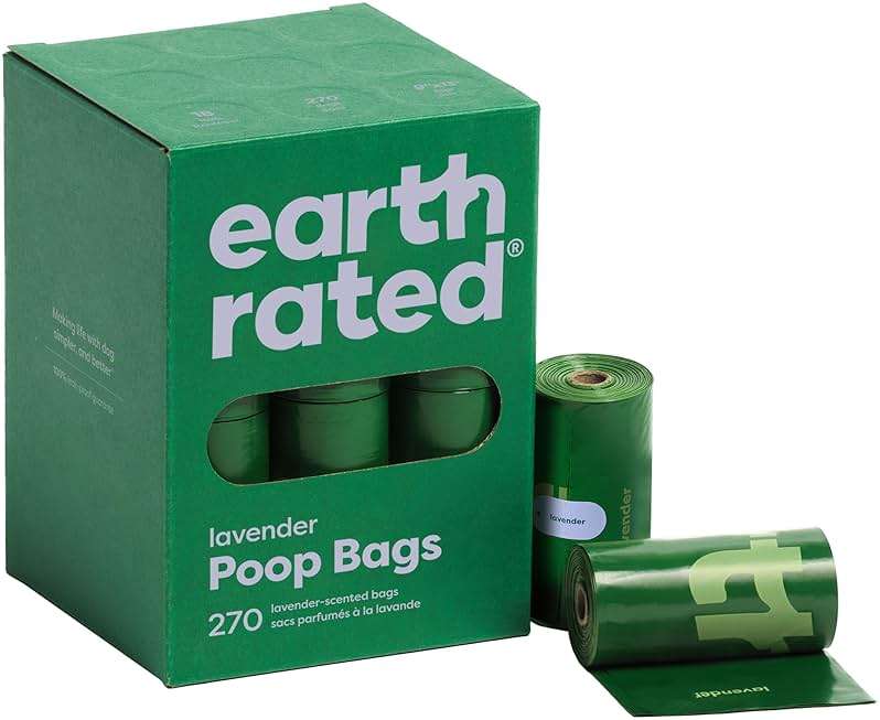 Earth Rated Poop Bags for Dogs, Guaranteed Leak Proof and Extra Thick Waste Bag Refill Rolls, Lavender Scented, 270 Bags - Image 1