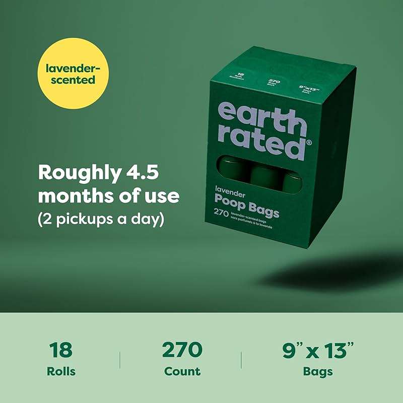 Earth Rated Poop Bags for Dogs, Guaranteed Leak Proof and Extra Thick Waste Bag Refill Rolls, Lavender Scented, 270 Bags - Image 6