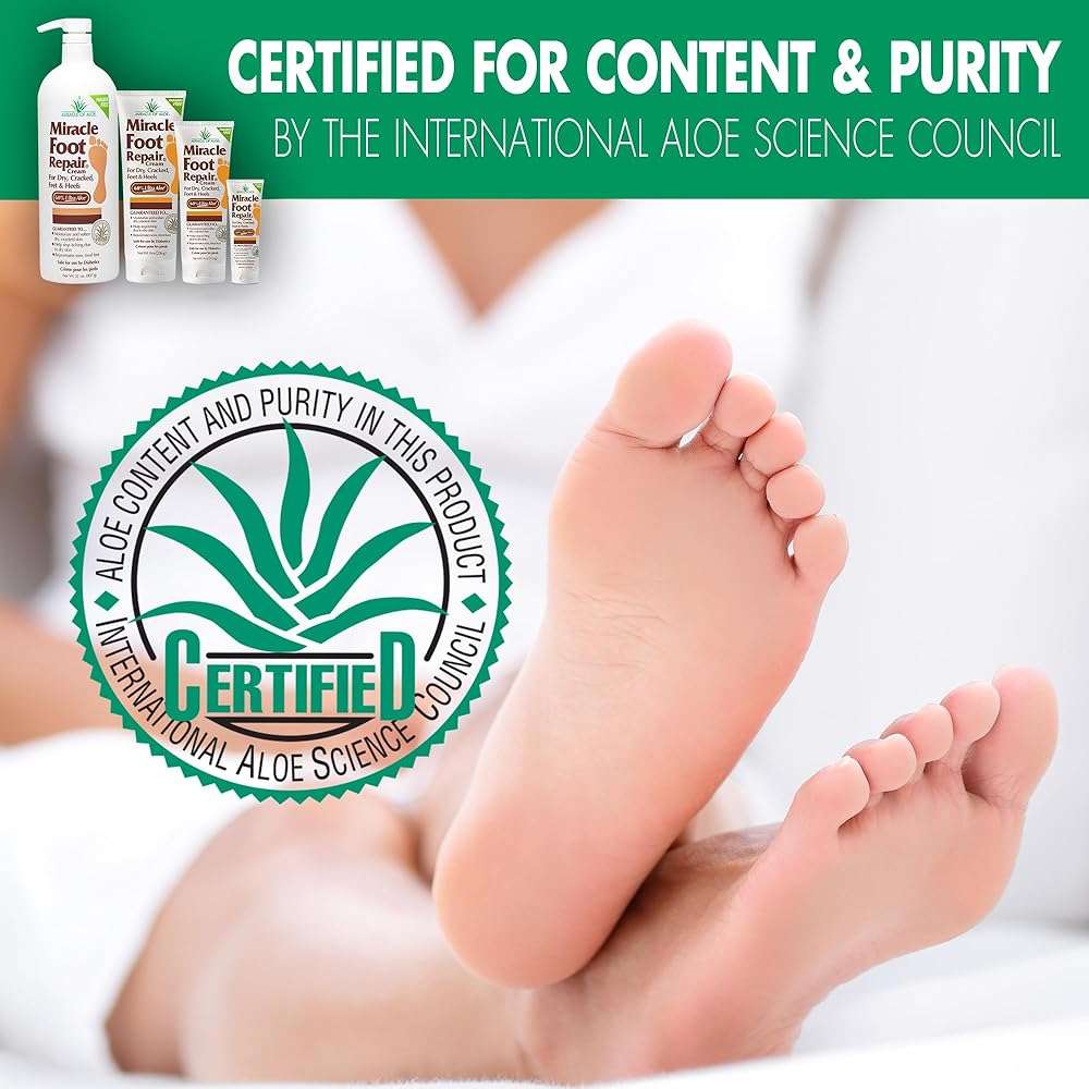 Miracle Foot Repair Cream, (1 oz / 3 Pack) Repairs Dry Cracked Heels and Feet, 60% Pure UltraAloe Moisturizes, Softens, and Repairs - Image 3