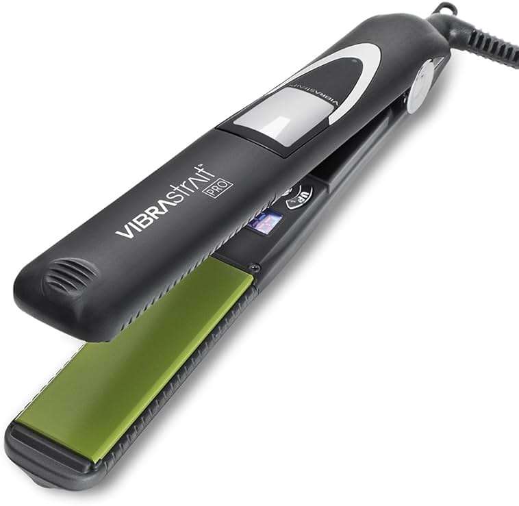 Vibrastrait Pro Vibrating Ceramic Tourmaline Ionic Flat Iron, 1-inch - Fast, Frizz-Free Ceramic Hair Straightener with Easy, Gentle Glide for Waves, Curls, Smooth Hair - Professional Styling Tools - Image 1