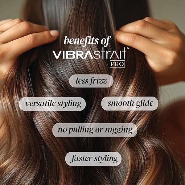 Vibrastrait Pro Vibrating Ceramic Tourmaline Ionic Flat Iron, 1-inch - Fast, Frizz-Free Ceramic Hair Straightener with Easy, Gentle Glide for Waves, Curls, Smooth Hair - Professional Styling Tools - Image 4