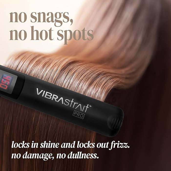 Vibrastrait Pro Vibrating Ceramic Tourmaline Ionic Flat Iron, 1-inch - Fast, Frizz-Free Ceramic Hair Straightener with Easy, Gentle Glide for Waves, Curls, Smooth Hair - Professional Styling Tools - Image 5