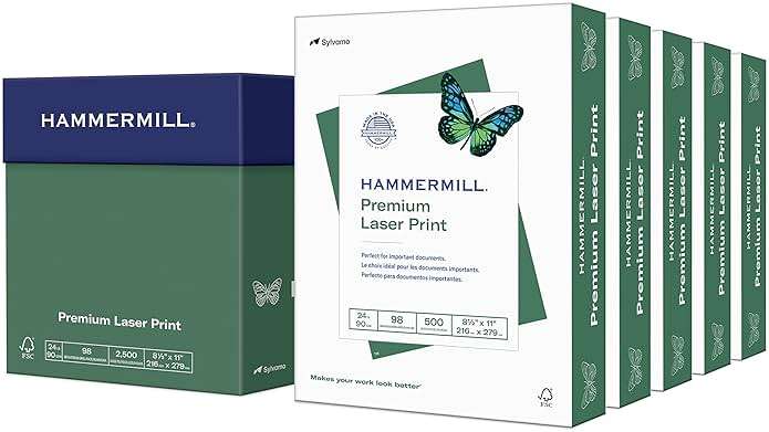 Hammermill Printer Paper, Premium Laser Print 24 lb, 8.5 x 11-5 Ream (2,500 Sheets) - 98 Bright, Made in the USA, 104640C - Image 1