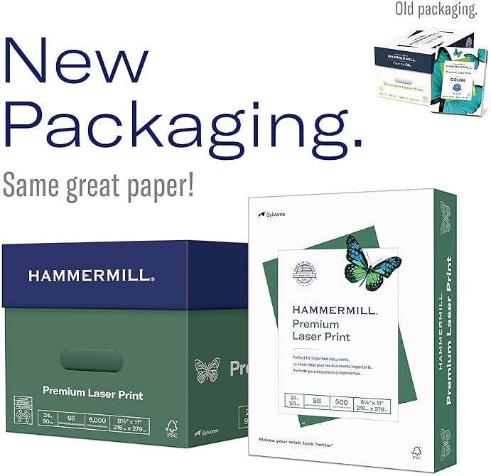 Hammermill Printer Paper, Premium Laser Print 24 lb, 8.5 x 11-5 Ream (2,500 Sheets) - 98 Bright, Made in the USA, 104640C - Image 5