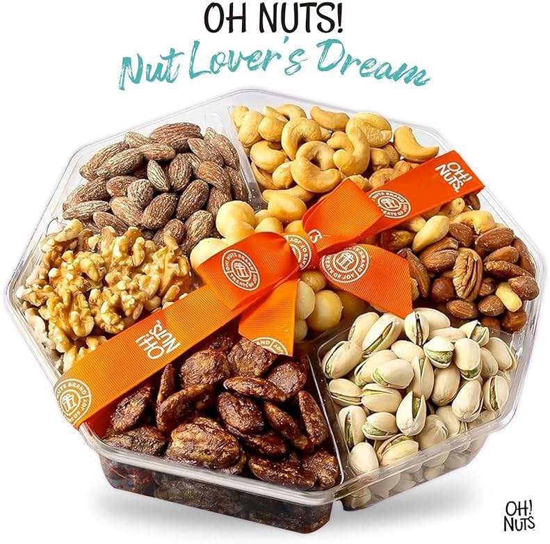 Father's Day Oh! Nuts 7 Variety Nuts Gift Basket - Healthy Assorted Nuts Gift Basket - Holiday Gourmet Gift Box - Gift Box Ideas for Birthday, Corporate, Men and Women - Premium - Image 2