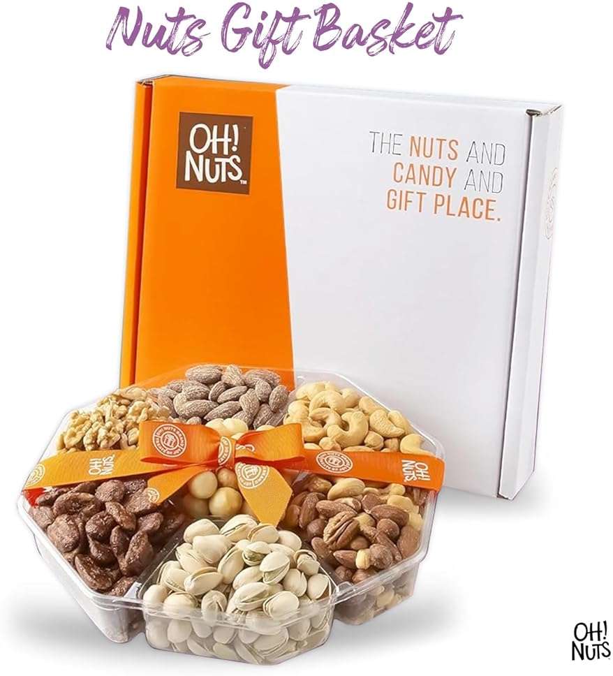 Father's Day Oh! Nuts 7 Variety Nuts Gift Basket - Healthy Assorted Nuts Gift Basket - Holiday Gourmet Gift Box - Gift Box Ideas for Birthday, Corporate, Men and Women - Premium - Image 4
