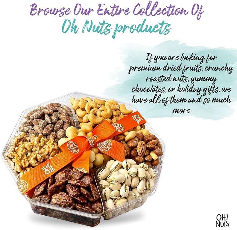 Father's Day Oh! Nuts 7 Variety Nuts Gift Basket - Healthy Assorted Nuts Gift Basket - Holiday Gourmet Gift Box - Gift Box Ideas for Birthday, Corporate, Men and Women - Premium - Image 6