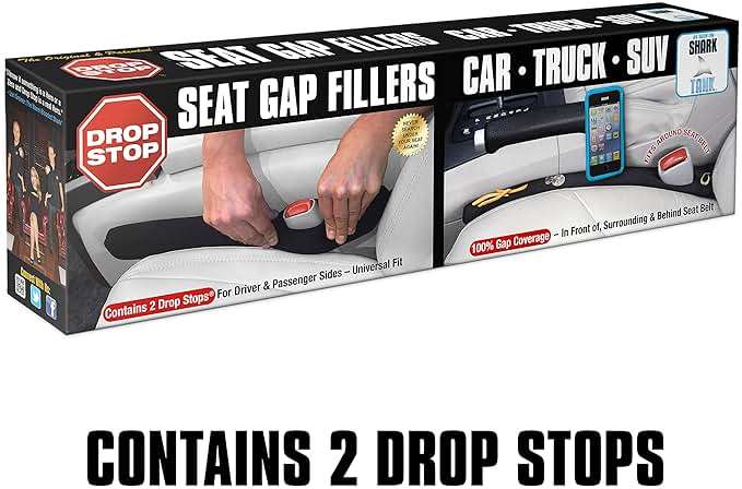 Drop Stop - The Original Patented Car Seat Gap Filler (AS SEEN ON Shark Tank) - Set of 2 and Slide Free Pad and Light - Image 2