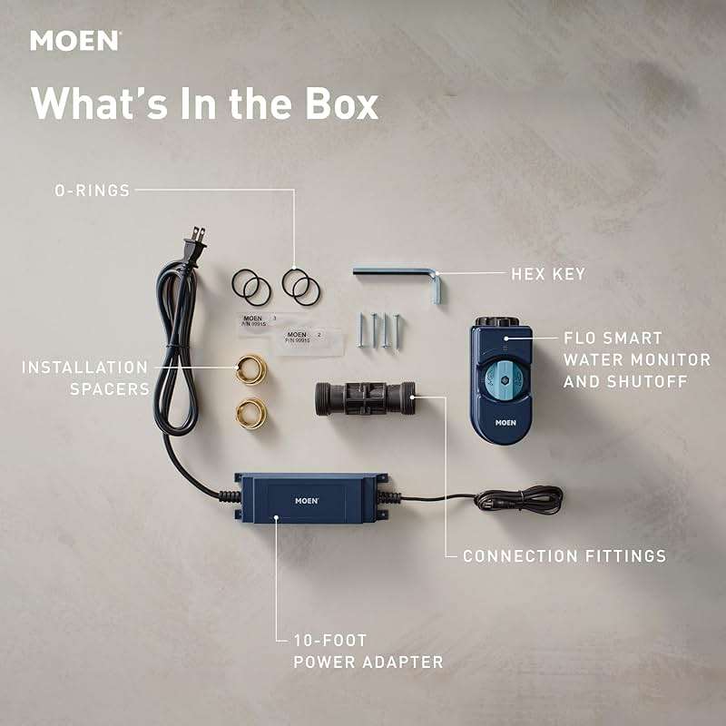 Moen Flo 3/4-inch Smart Water Shut Off Valve, Smart Home Water Monitor Leak Detector, Wifi Connected, App Enabled Flow Meter and Shutoff, 900-001 - Image 14