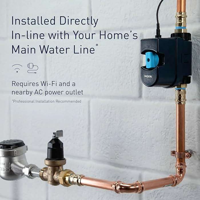 Moen Flo 3/4-inch Smart Water Shut Off Valve, Smart Home Water Monitor Leak Detector, Wifi Connected, App Enabled Flow Meter and Shutoff, 900-001 - Image 8