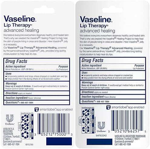 Vaseline Lip Therapy Advanced Healing 3-Pack – White Petroleum Moisturizing Lip Balm for Extremely Dry Lips, 0.35 Oz Ea - Image 2