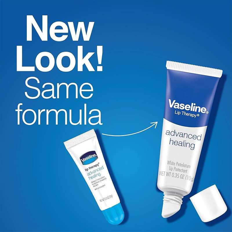 Vaseline Lip Therapy Advanced Healing 3-Pack – White Petroleum Moisturizing Lip Balm for Extremely Dry Lips, 0.35 Oz Ea - Image 3