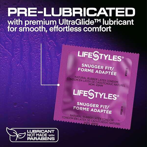 Lifestyles Snugger Fit Natural Rubber and Lubricated Latex Condoms Value Pack, 25 Count, 1 Pack, Triple Tested for Best Protection, Made with UltraGlide Silicone Lube - Image 4