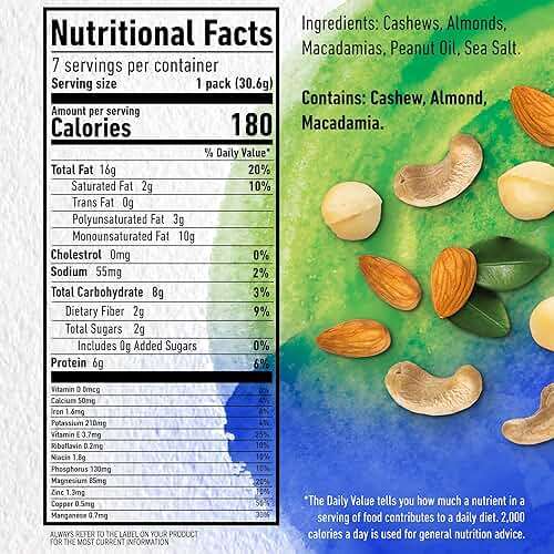 PLANTERS NUT-rition Wholesome Nut Mix, 7.5 oz Box (Contains 7 Individual Pouches) - Cashews, Almonds and Macadamias Snack Mix - No Artificial Flavors, No Artificial Colors, No Preservatives - Kosher - Image 2