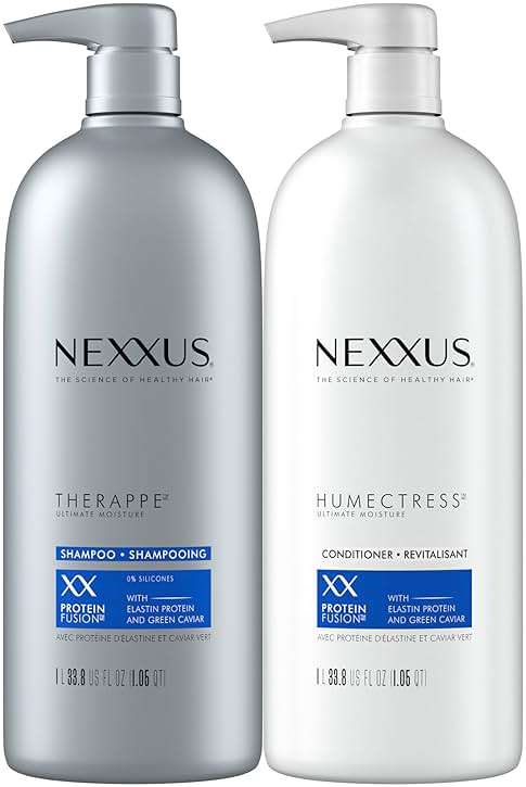 Nexxus Shampoo and Conditioner Therappe Humectress 2 Count for Dry Hair Silicone-Free, Moisturizing Caviar Complex and Elastin Protein for thicker and stronger hair 33.8 oz - Image 1