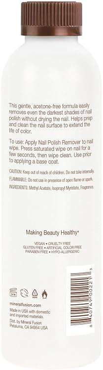 Mineral Fusion Nail Polish Remover - Acetone-Free Nail Care - Non Drying Liquid Formula - 6 fl oz - Image 2