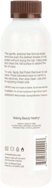 Mineral Fusion Nail Polish Remover - Acetone-Free Nail Care - Non Drying Liquid Formula - 6 fl oz - Image 3