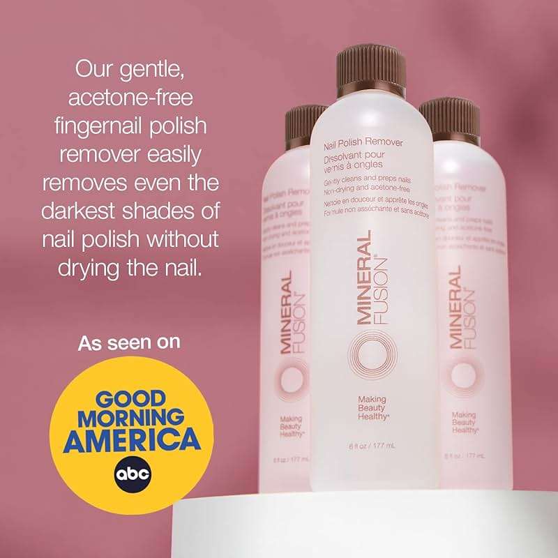 Mineral Fusion Nail Polish Remover - Acetone-Free Nail Care - Non Drying Liquid Formula - 6 fl oz - Image 4