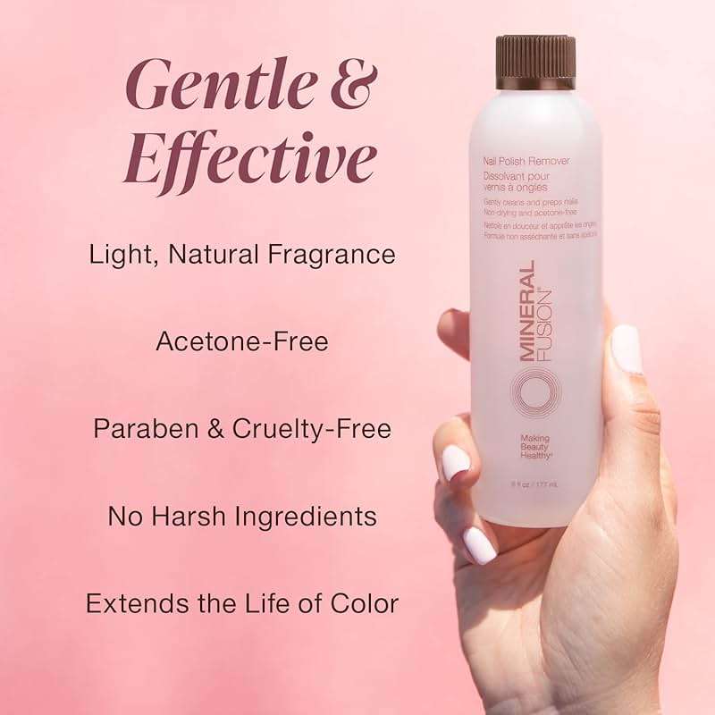 Mineral Fusion Nail Polish Remover - Acetone-Free Nail Care - Non Drying Liquid Formula - 6 fl oz - Image 7