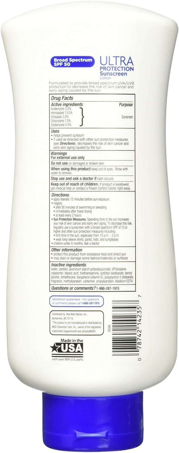Equate Ultra Protection Sunscreen SPF 50 16oz Compare to Coppertone SPF 50 Lotion - Image 2
