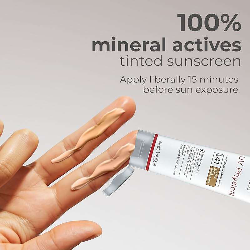 EltaMD UV Physical Tinted Sunscreen SPF for Face, 100% Mineral Active Sunscreen, Transparent Zinc Oxide Finish - Image 6
