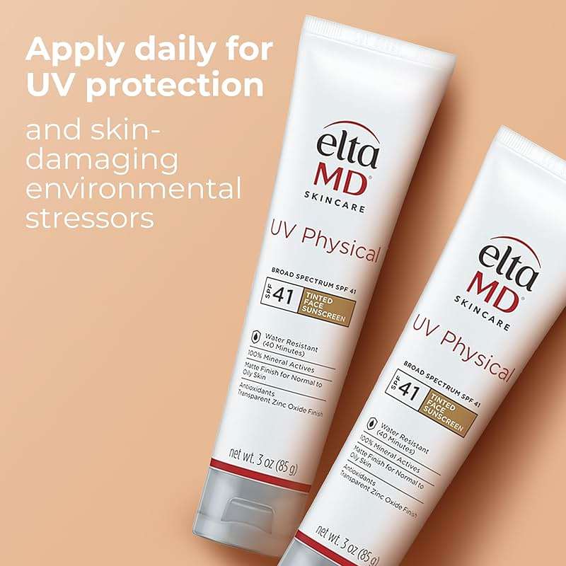 EltaMD UV Physical Tinted Sunscreen SPF for Face, 100% Mineral Active Sunscreen, Transparent Zinc Oxide Finish - Image 7