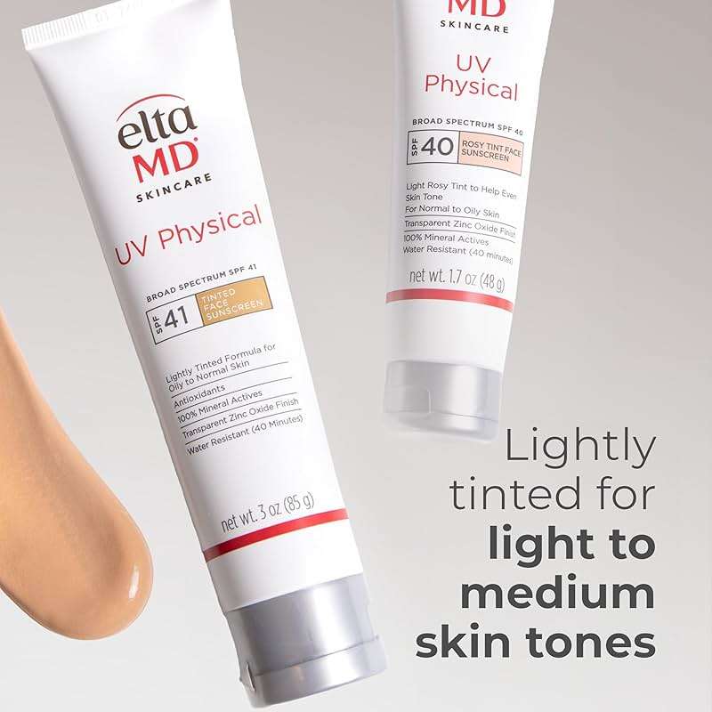 EltaMD UV Physical Tinted Sunscreen SPF for Face, 100% Mineral Active Sunscreen, Transparent Zinc Oxide Finish - Image 10